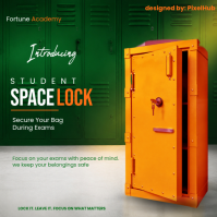 Green Professional Student Locker Security poster Сообщение Instagram template