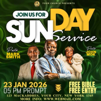 Green Sunday Service Publicación de Instagram Template