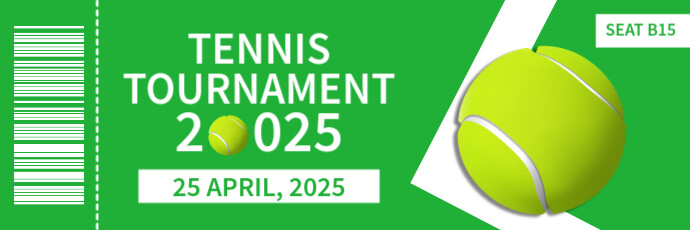 Green Professional Tennis Tournament Ticket Twitter Banner template