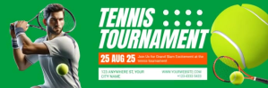 Green Professional Tennis Tournament Twitter Banner template