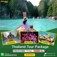 Green Professional Thailand Tour Package Ads Design Template Instagram Post