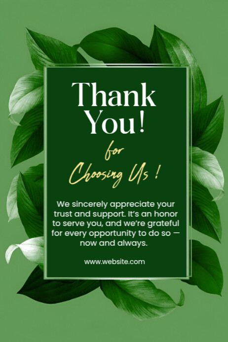 Copy of Green Professional Thank You For Choosing Us Poster | PosterMyWall