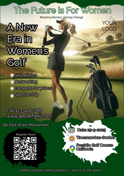 Green Professional The Future golf Women A4 template