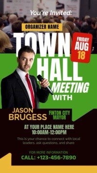 Green Professional Town Hall Meeting Instagram Reel template