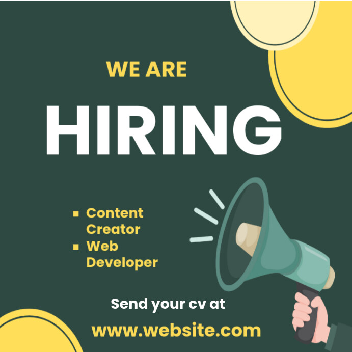 Green Professional We Are Hiring Instagram Post Template PosterMyWall