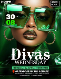 Green Professional Wednesday Party  Flyer (us Letter) template