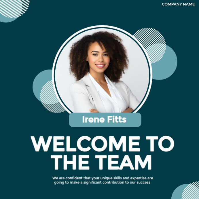 Green Professional Welcome To The Team Card Instagram Post Template ...