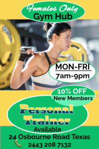 Green Women's Gym Promotion Poster Template