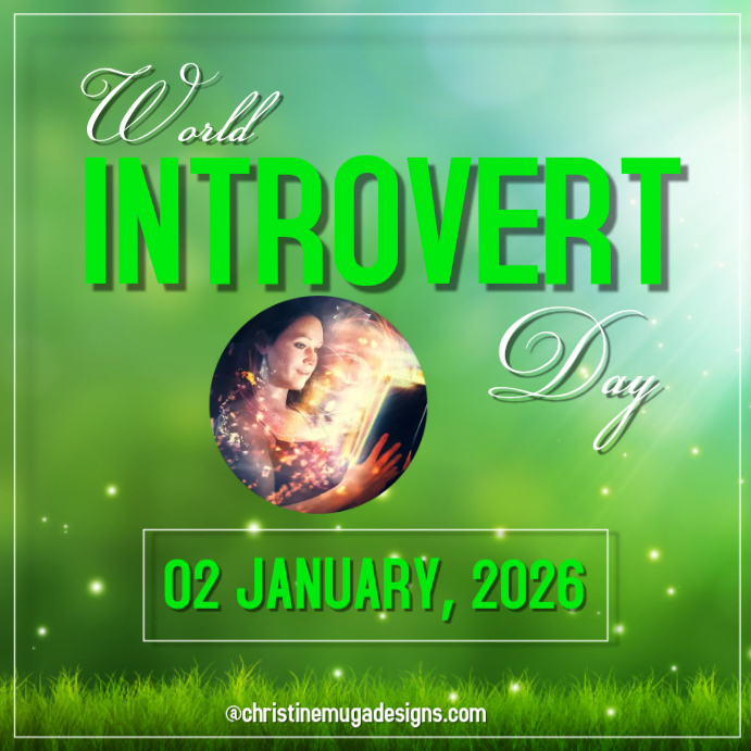 Green Professional World Introvert Day Template Instagram Post ...