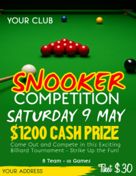 green Professionale Snooker Competition Volantino (us Letter) template