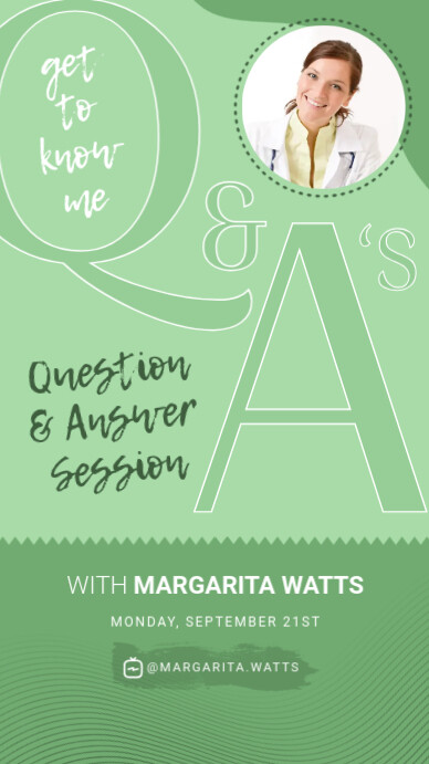 Green Q&A IGTV Instagram Story template