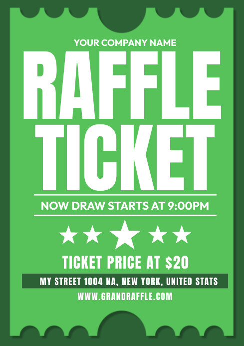 Green Raffle Tickets A3 Template | PosterMyWall