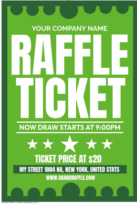 Green Raffle Tickets Template | PosterMyWall