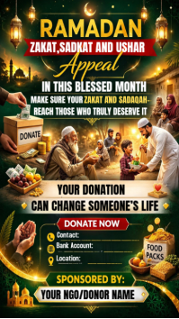 Green Ramadan Charity Appeal สถานะ WhatsApp Template