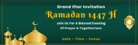 绿色 Ramadan Iftar Invitation Banner 2 x 6 fod Template