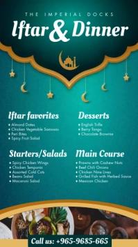 Green Ramadan Iftar Menu Digital Display Temp template