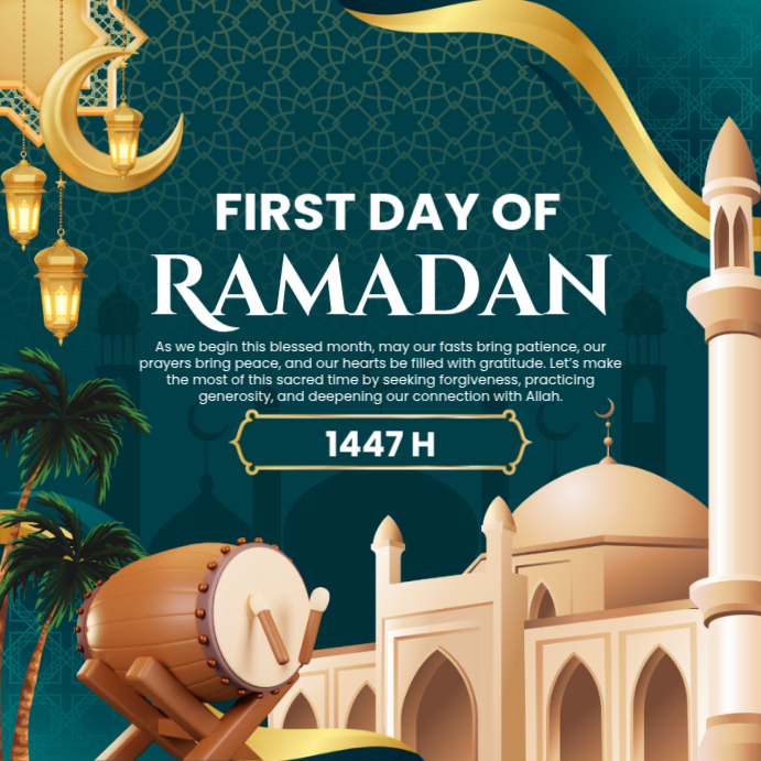 Green Ramadan Instagram Post 2026 Template | PosterMyWall