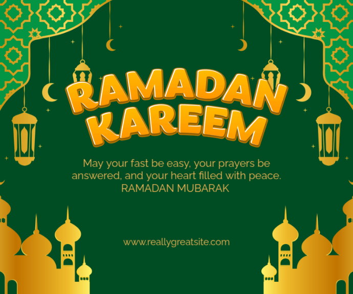 Plantilla de Green Ramadan Medium Rectangle | PosterMyWall