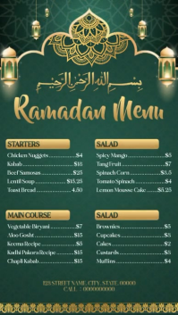 Green Ramadan Menu Instagram Story Video template
