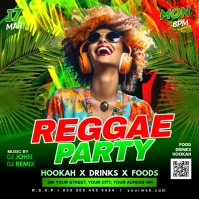 Green Reggae Night Party Flyer Instagram Post template