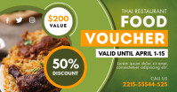 Green Restaurant Meal Voucher Template Facebook Shared Image
