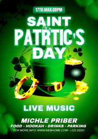 Green Saint Patrick's Day Celebration A3 template