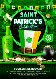 Green Saint Patrick's Day Celebration A6 template
