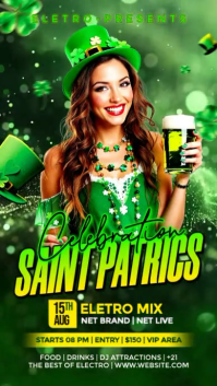Green Saint Patrick's Day Celebration Instagram Reel Video template