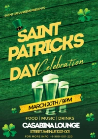 Green Saint Patrick's Day Flyer  A3 template