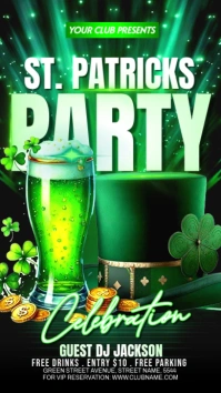 Green Saint Patricks Day Celebration Flyer Instagram Story template