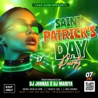 Green Saint Patricks Day Party Video Flyer Instagram Post template