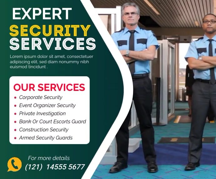Green Security Services Ads Medium Rectangle Template | PosterMyWall