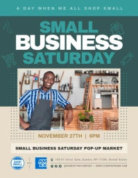 Green Small Business Saturday Flyer template