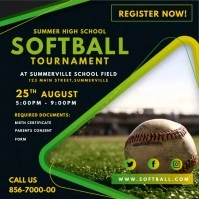 Green Softball Tournament Video Cuadrado (1:1) template