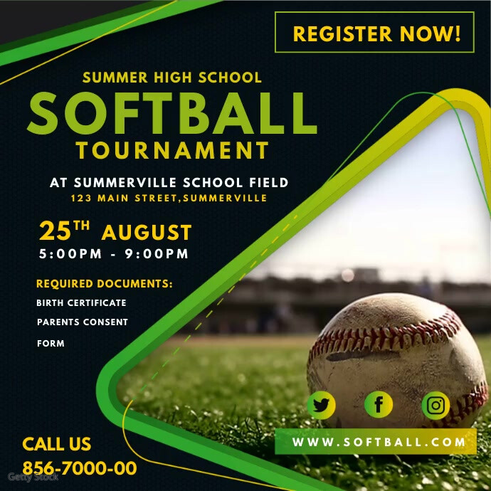 Copy of Green Softball Tournament Video PosterMyWall