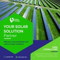 Green Solar Panel Ad Square Video Design Persegi (1:1) template