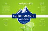 Green Sparkling Water Bottle Label template