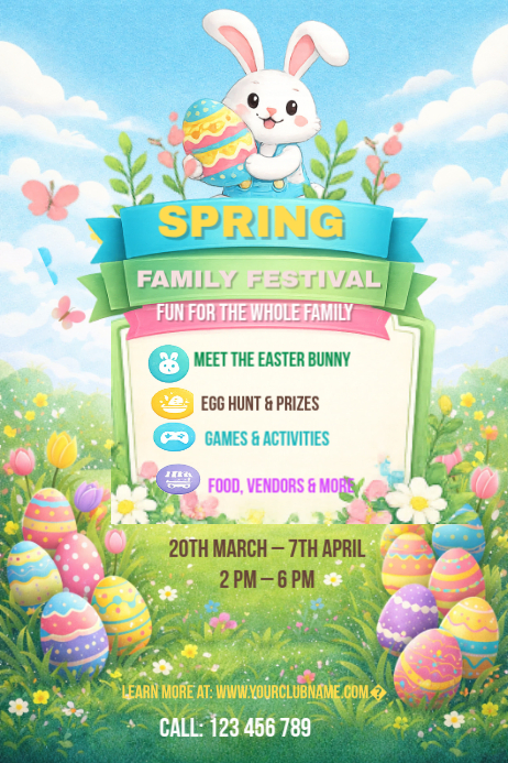 Green Spring Family Festival Poster Template | PosterMyWall