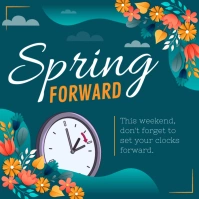 Green Spring Forward Instagram Image template