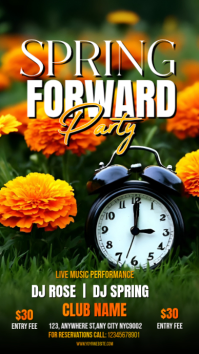 Green Spring Forward Party  Instagram Story template