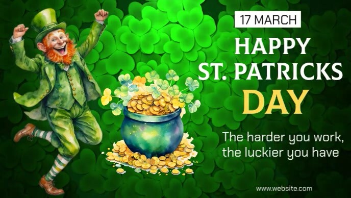 Green  St Partricks Youtube Thumbnail template