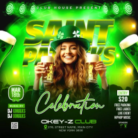 Green St Patrick's Day Celebration Instagram Post template