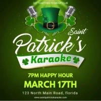 Green St Patrick's Day Karaoke Party Invitati Quadrado (1:1) template