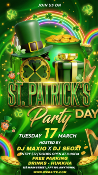 Green St Patrick's Day Party Instagram Story template