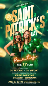 Green St Patrick's Day Party Instagram Story template