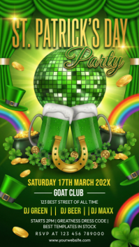 Green St Patricks Day Party Instagram Story template