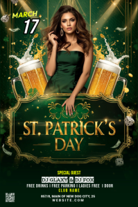 Зеленый St. Patrick's Day Party Pinterest-grafik Template