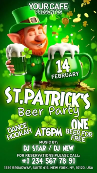 Green St. Patrick's Day Beer Party Digital Display Video template