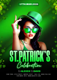 Black St. Patrick's Day Celebration A6 Template