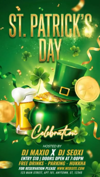 Green St. Patrick's Day Celebration Instagram Story Video template